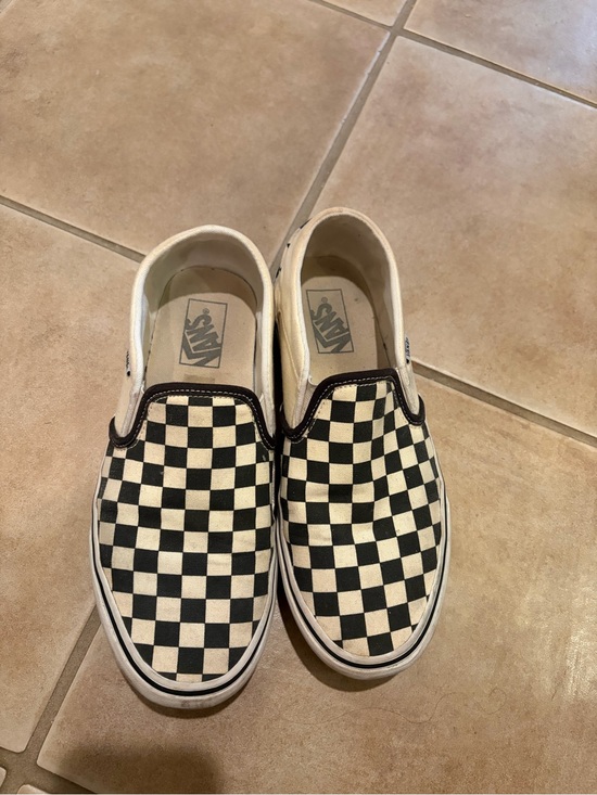 Vans Shoes - Vans womensCheckerboard Slip-On Sneakers - Black & Cream